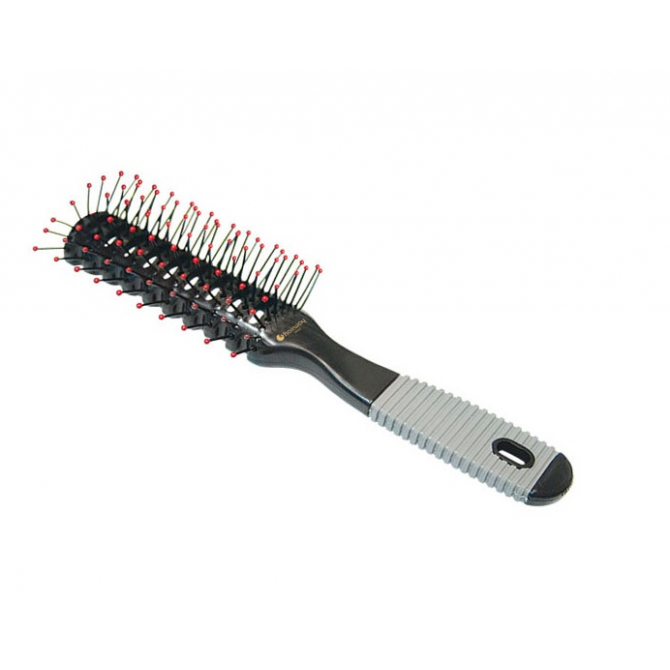 HAIRWAY Щетка Tunnel массажная 9 рядов пластиковая основа нейлоновые штифты